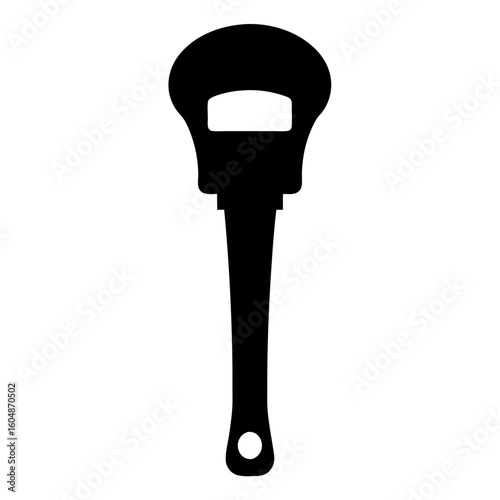 A simple black and white bottle opener tool illustration for beverages