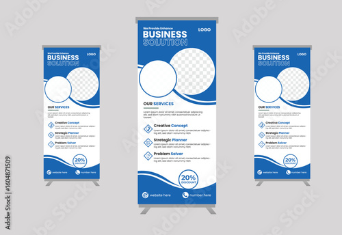 Vector modern business corporate rollup banner template design	
