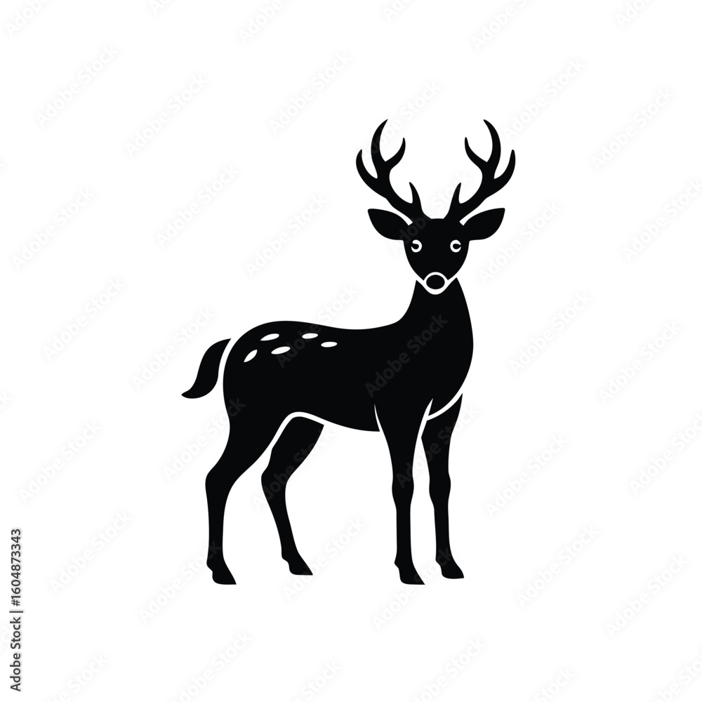 Obraz premium Silhouette a deer with antlers spots on animal wildlife