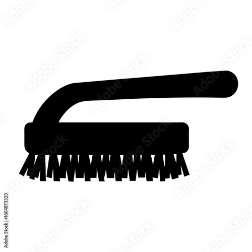 A Simple Silhouette of a Scrub Brush Ready for Cleaning Purposes