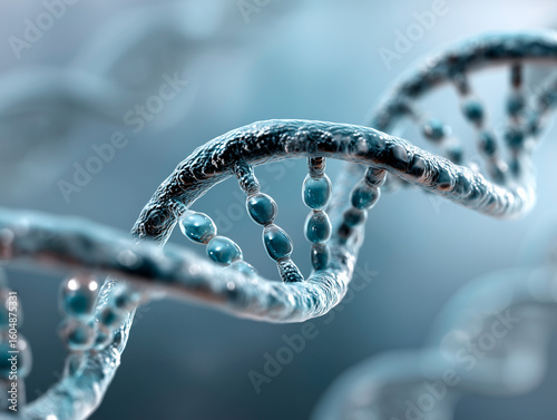 Blue Double Helix DNA Model