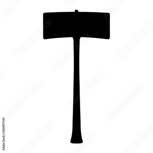 Black silhouette of a pickaxe tool isolated on a white background image