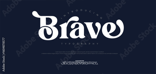 Brave Elegant Modern beauty font alphabet logo. Typography beautiful luxury minimal elegant serif fonts fashion wedding vintage retro logos. vector illustration

