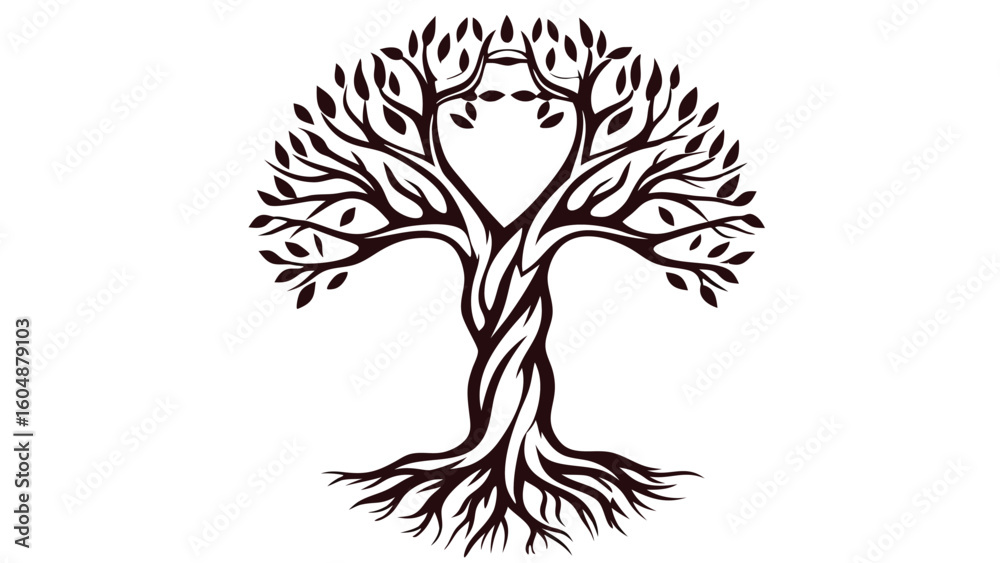 Fototapeta premium realistic a symbol of tree with roots vector