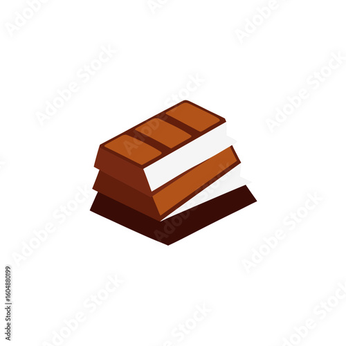realistic stack of chocolate bars wrapped in foil 