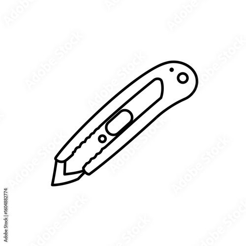 Utility knife tool illustration on white background  
