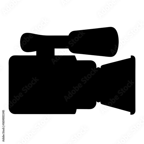 Silhouette of a vintage camcorder showing the style and shape of video