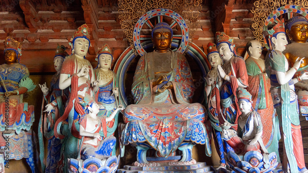 Obraz premium Foguang Temple of Shanxi and Buddhist Statues