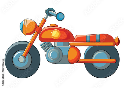  motorcycle cartoon vector illustration on white background
