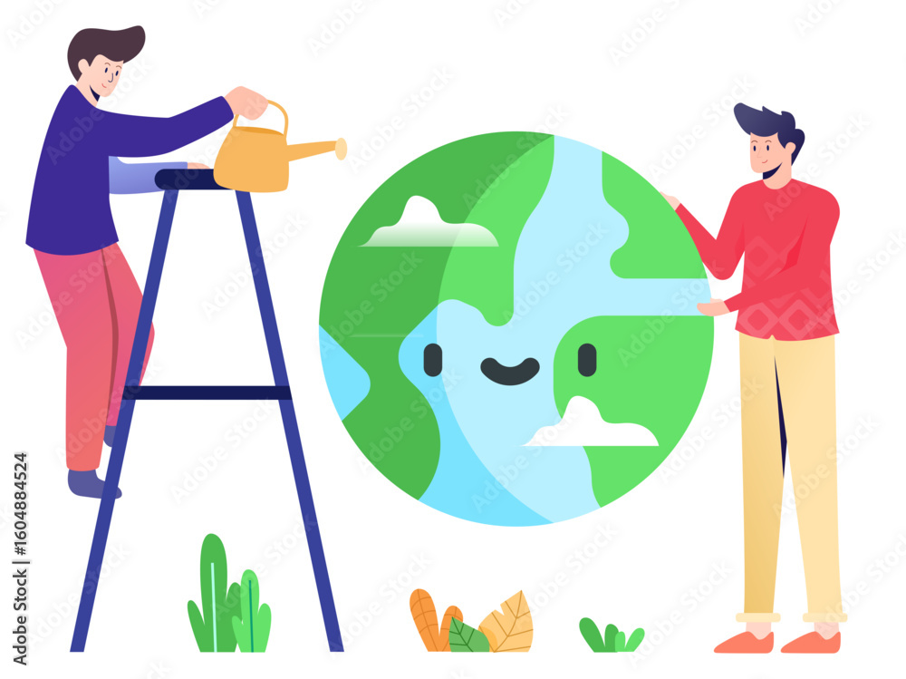 Fototapeta premium Conservation Protect the Environment Illustration
