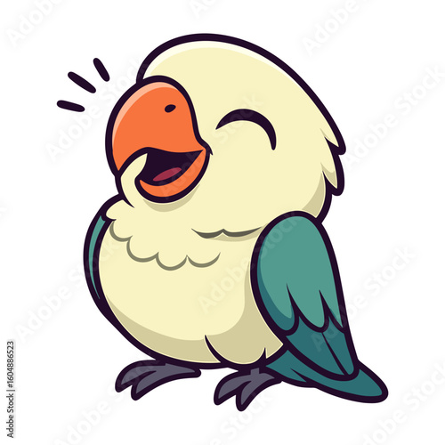 cartoon lovebird laughing illustrations