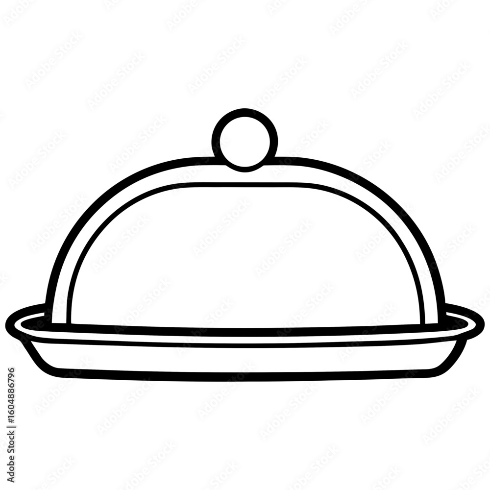 Obraz premium Butter Dish icon featuring toast, eggs, coffee, and more. Perfect vector for food-themed design