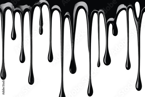 close up chocolate syrup leaking on white background