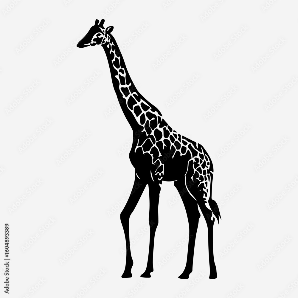 Naklejka premium Wild Giraffe Design Element Graphic Vector Icon Black Design