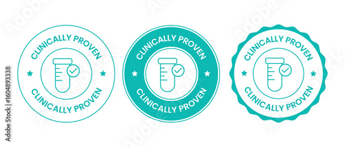 Clinically Proven Product Seal Vector Set