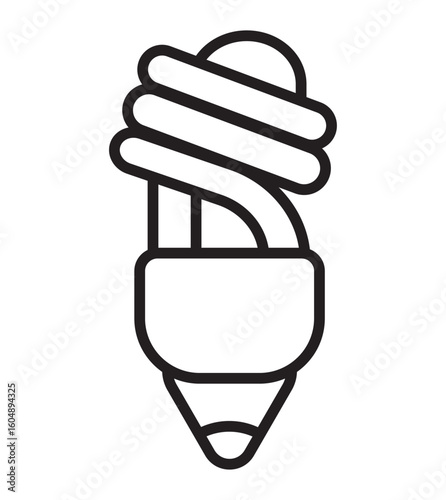 Light bulb set. Idea icon vector set in black flat and line stroke style. Creative design icon of led light. 
