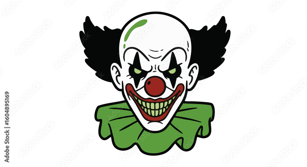 Fototapeta premium A Scary Clown Illustration.