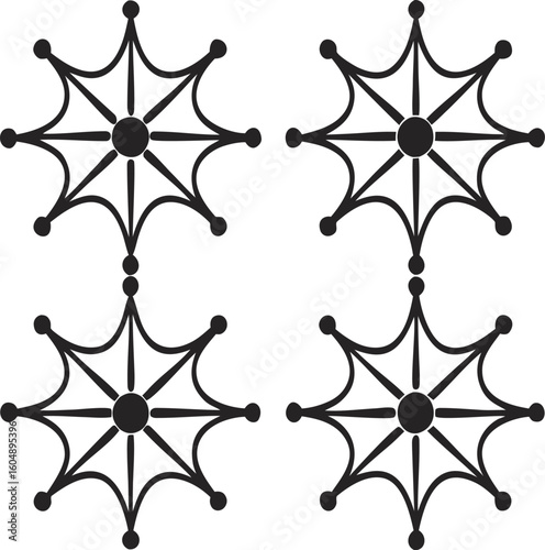 abstract patterns resembling a s silhouettes