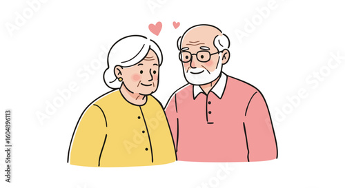 Loving elderly couple sharing a tender moment with each other.