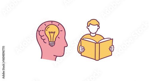 A concept of idea development by reading a book 