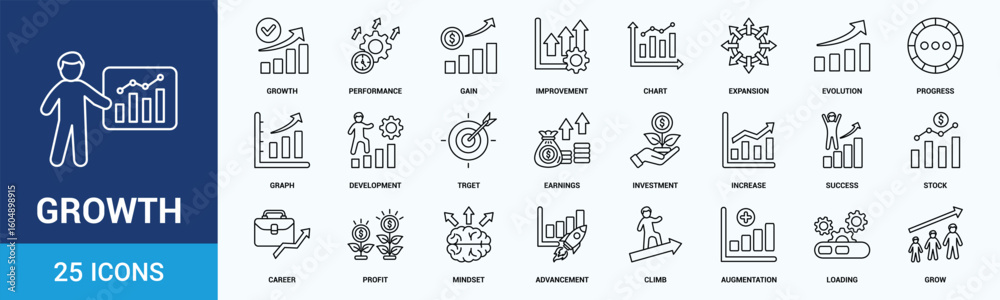 Canvas Print Growth icon set