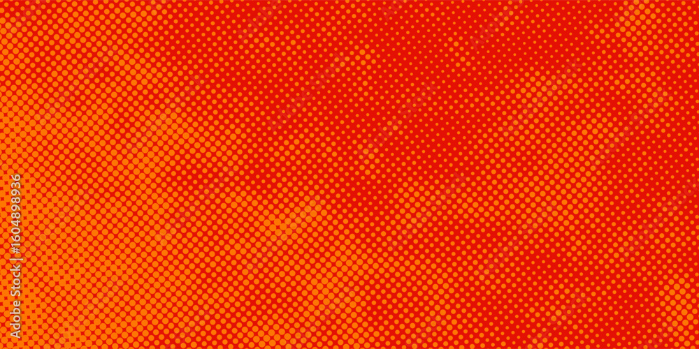 Obraz premium Dots halftone orange color pattern gradient texture with technology digital background. Dots pop art comics