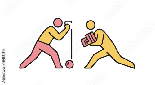A visual representation of two individuals participating in a game, symbolizing friendly competition and enjoyment.