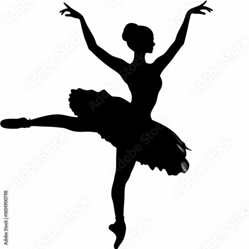 Grace in Motion – Spinning Ballet Silhouette Art