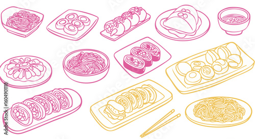 An assorted collection of visually appealing food dishes, each artfully arranged on a pristine surface.