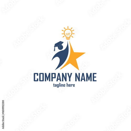 Education logo, science and knowledge, smart icon, creativity vector logo