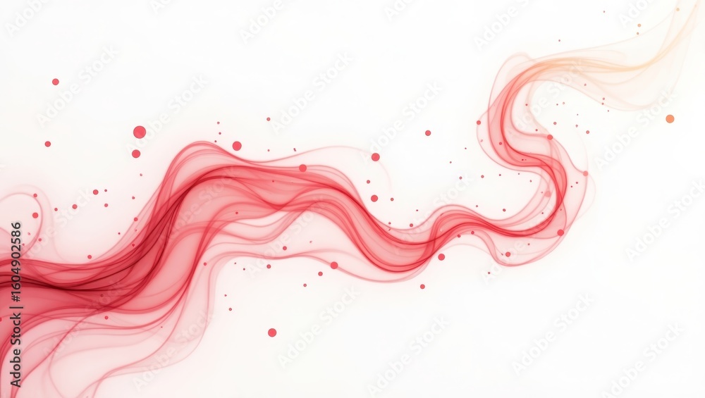 Abstract red and light beige flowing shapes on white background. Abstract red and light beige flowing shapes on white background.