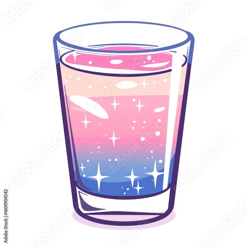 Cute, colorful drink in a shot glass