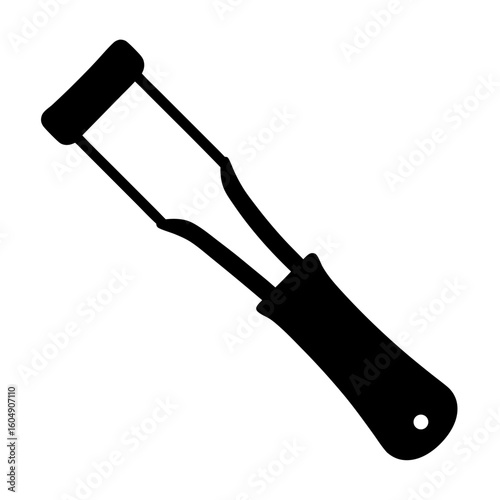 Vector illustration of a black and white waxing spatula applicator tool