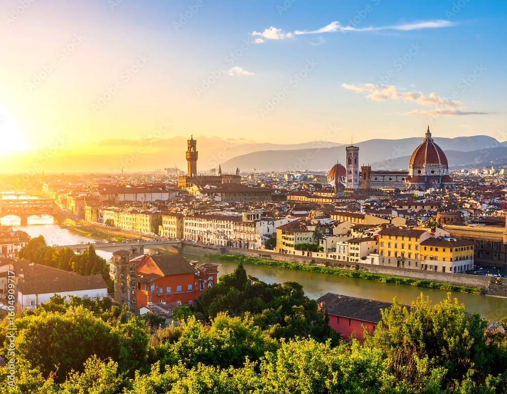 Obraz premium Panoramic view of Florence at sunset
