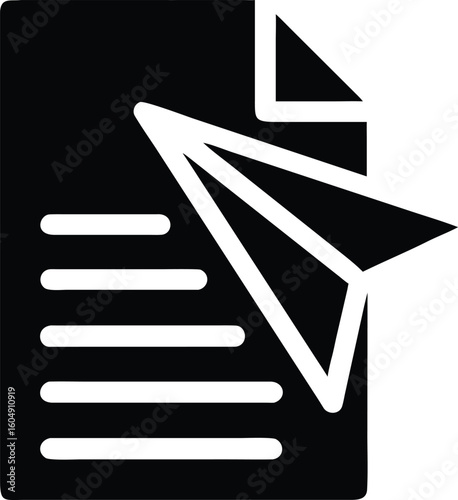 Document paper airplane icon