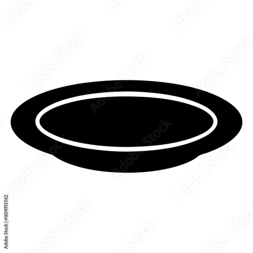 Elegant black serving platter with a sleek and minimalist design aesthetic