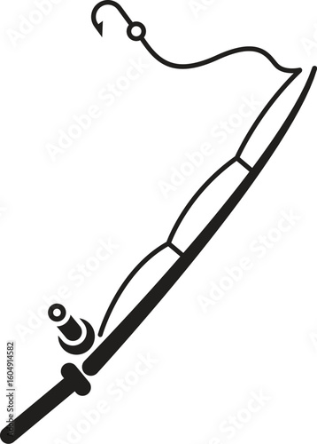 black fishing rod silhouette