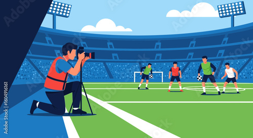 Action Photography Behind the Scenes At A Soccer Stadium Event