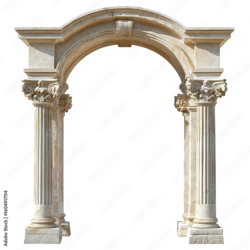 Obraz premium Elegant stone archway showcasing classical architectural design and intricate detailing