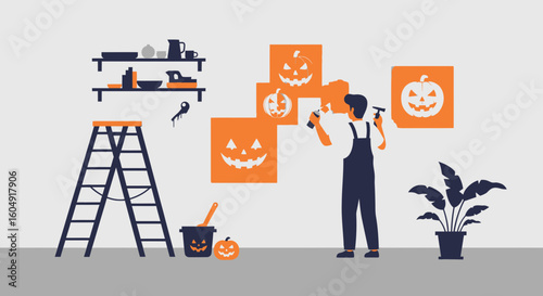 Artistic Preparations For An Autumn Celebration With Unique Pumpkin Decorations