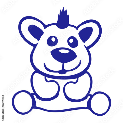 Bear Punk Mohawk Haircut Happy Cute Teddy Friendly
