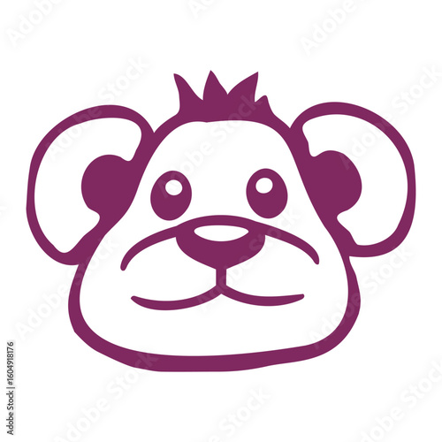 Purple Bear Happy Cute Teddy Friendly Comic Grizzly