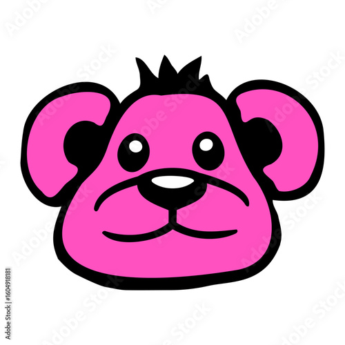 Purple Bear Happy Cute Teddy Friendly Comic Grizzly