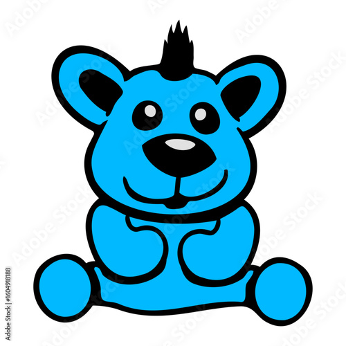 Bear Punk Mohawk Haircut Happy Cute Teddy Friendly