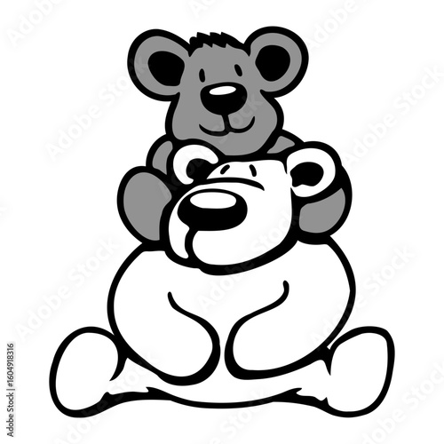 2 Bear Friends Team Love Child Dad Mom Family