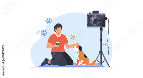 Behind The Scenes Of A Dog Portrait Shoot Featuring A Dedicated Handler