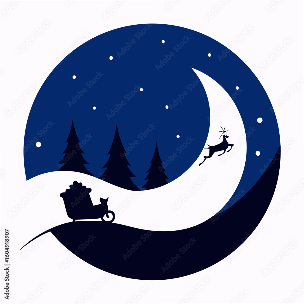 Naklejka premium santa claus on the moon