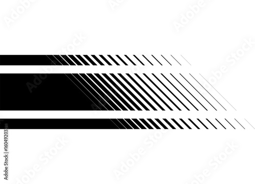Abstract striped black stripe on white background. Vector pattern, Modern design element from lines. Sporty Vector background. For car body, boat, sportswear, toys