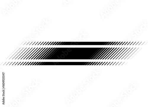 Abstract striped black stripe on white background. Vector pattern, Modern design element from lines. Sporty Vector background. For car body, boat, sportswear, toys