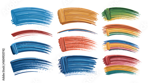 Vibrant Color Swatches: Textured Paint Strokes for Design Projects